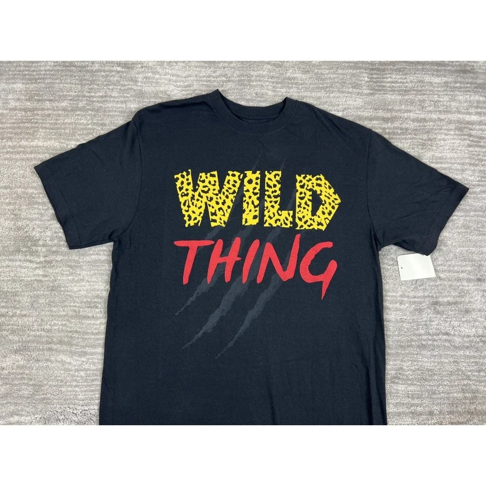 Unbranded T-Shirt Men 3XL Black Wild Thing Graphic Animal Print Short Sleeve Tee